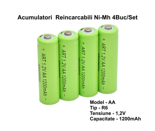 Acumulator R6-AA 1200Mah Verde 1,2V/Ni-Mh - 4 Buc/Set