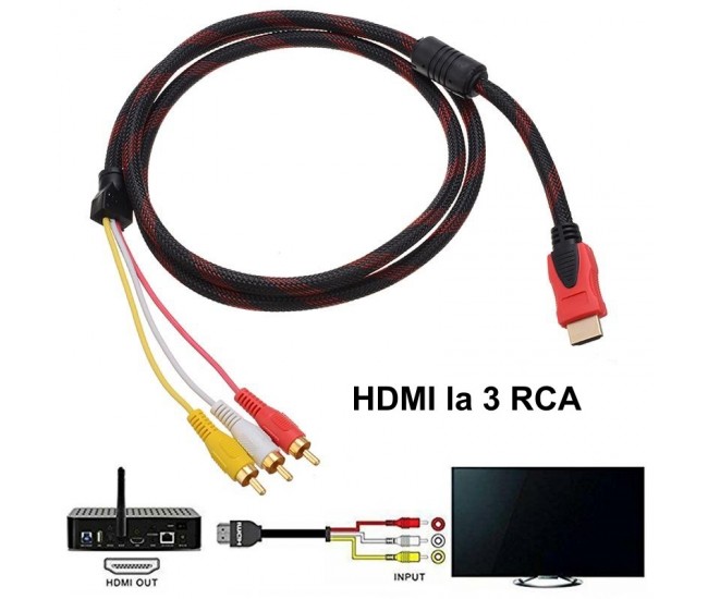 Cablu HDMI-3 RCA Audio AV/1,5m