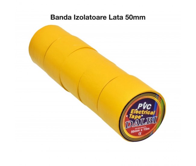 Banda Izolatoare Galbena din Pvc 50mm x 15m 5Buc/Set