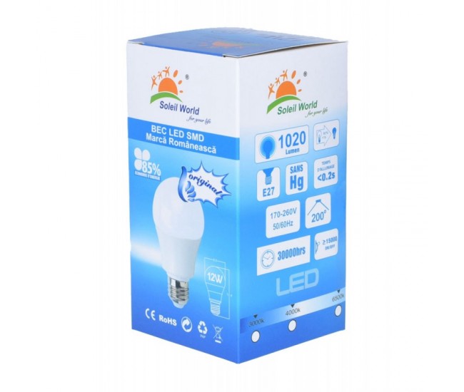 Bec Led 12W/7000K cu E27