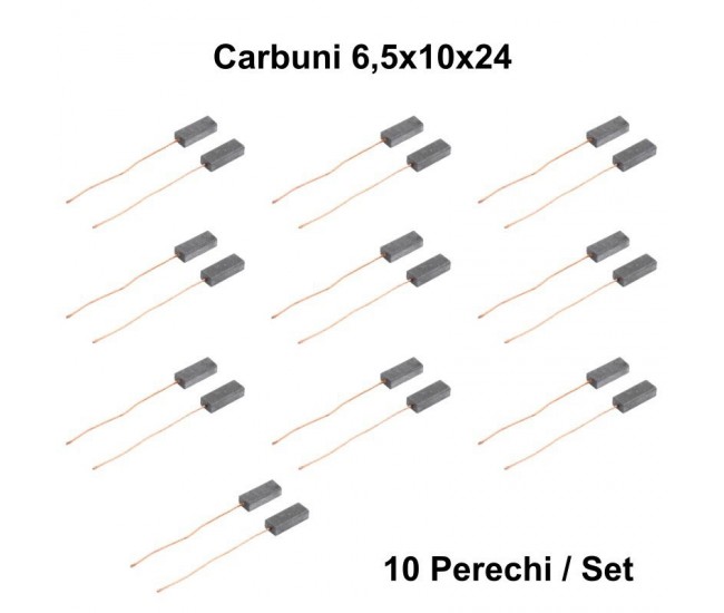 Perii Colectoare Carbuni 6,5x10x24 cu Fir / 10Set/Punga