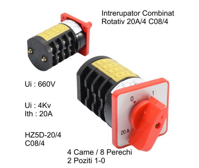 Comutator Rotativ 4 Came 1-0 / 20A - C08/4