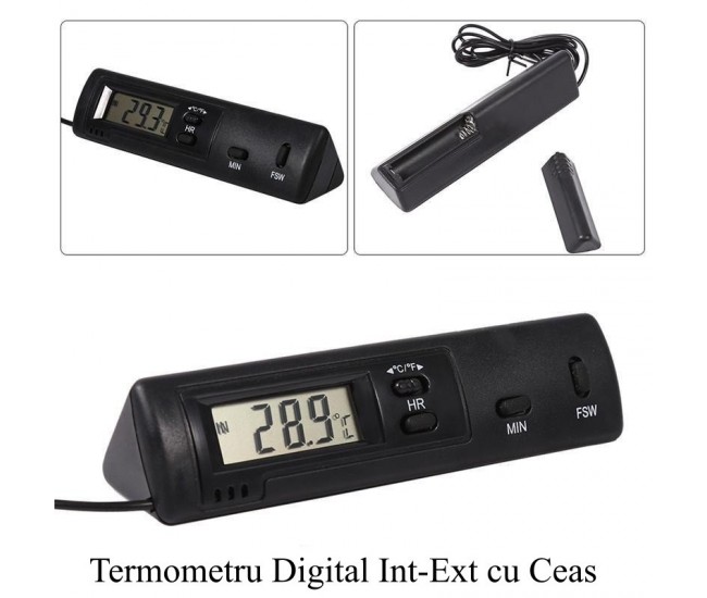 Termometru Digital int/ex cu Ceas ST1