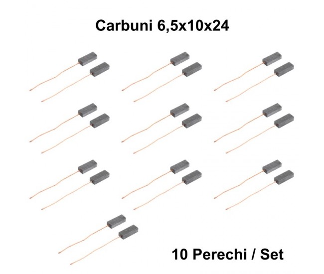 Perii Colectoare Carbuni 6,5x10x24 cu Fir / 10Set/Punga