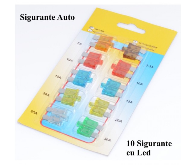 Set 10 Sigurante Auto cu Led