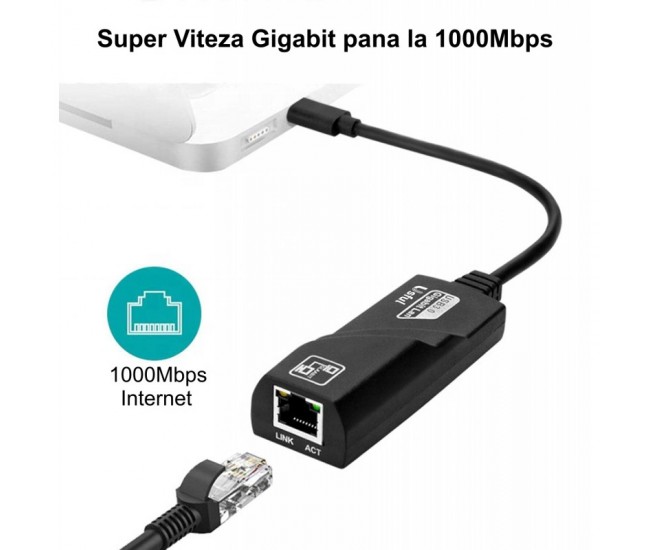 Adaptor LAN  Enternet / Gigabit UTP la USB Tip C