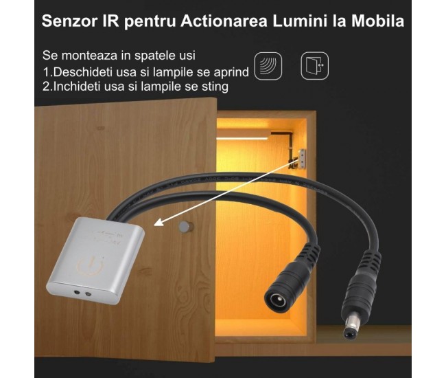 Senzor Intrerupator cu IR pentru Led-uri de Mobila