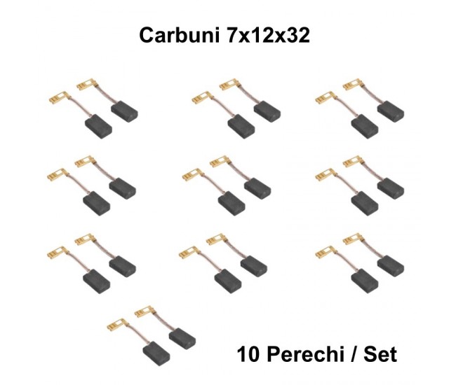 Perii Colectoare Carbuni 6x10x17,2 - Papuc M 4,8mm Cot  / 10Set/Punga