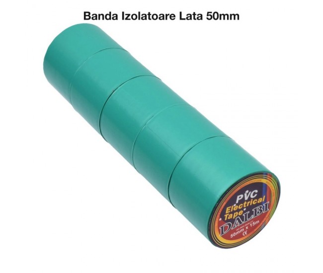 Banda Izolatoare Verde din Pvc 50mm x 15m 5Buc/Set