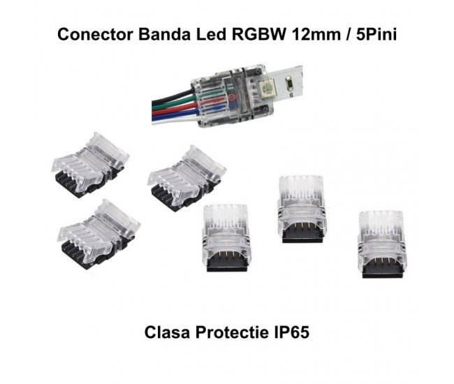 Conector Banda Led RGBW 12mm/5 Pini - 5 Fire