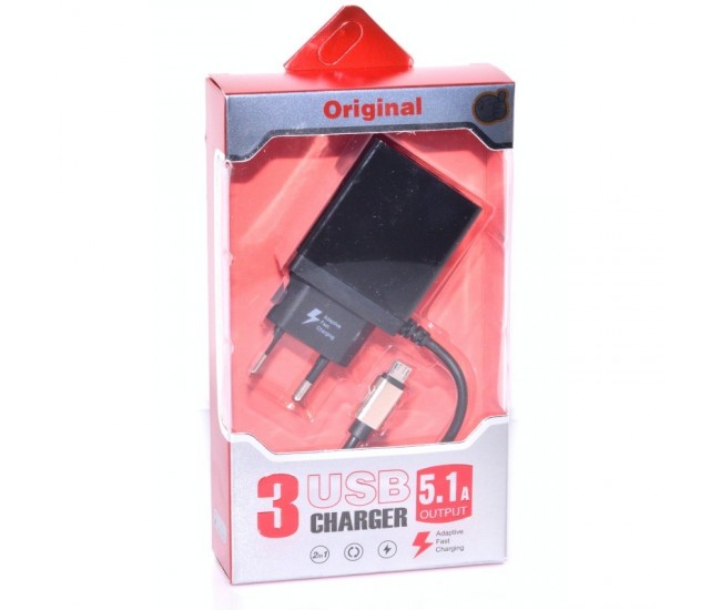 Incarcator Fast Micro Usb - 5,1A cu 3 x Usb