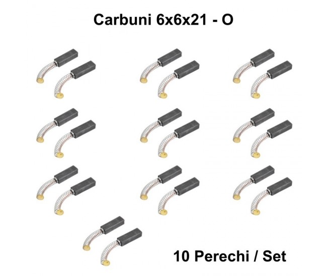 Perii Colectoare Carbuni 6x6x21 / 10Set/Punga