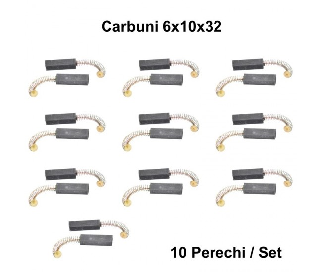 Perii Colectoare Carbuni 6x10x32 cu Arc - o / 10Set/Punga