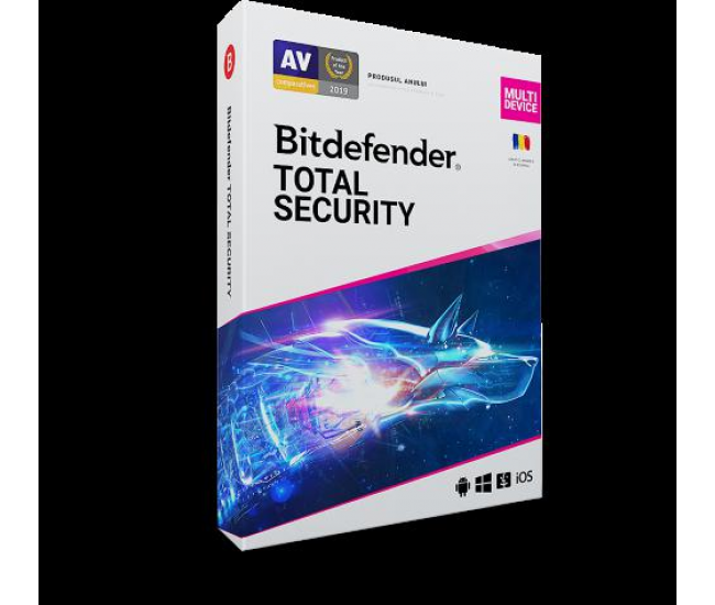 Licenta retail Bitdefender Total Security - protectie anti-malwarecompleta pentru Windows,