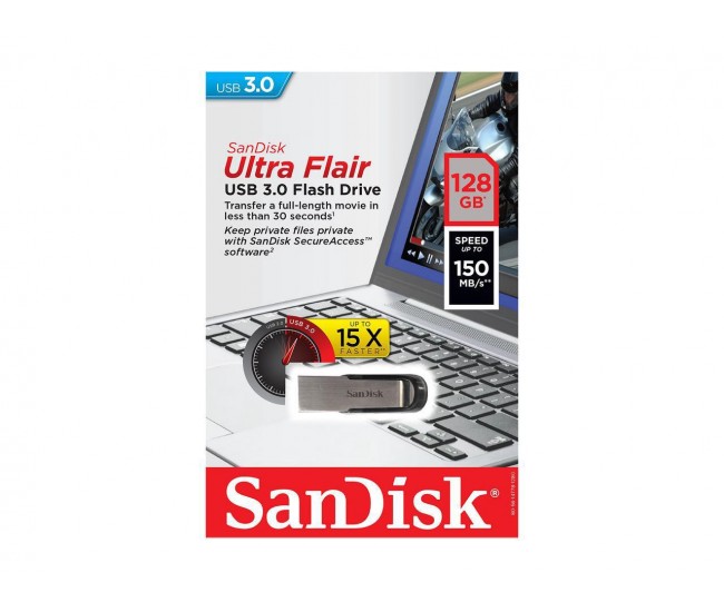 Memorie USB Flash Drive SanDisk Ultra Flair, 128GB, USB 3.0