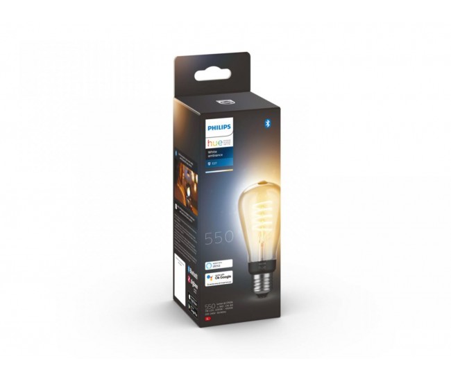 Bec LED inteligent vintage Philips Hue Filament Edison, Bluetooth, Zigbee,