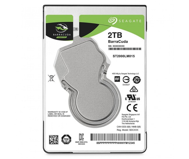 HDD Laptop Seagate BarraCuda® 2TB, 5400RPM, SATA III