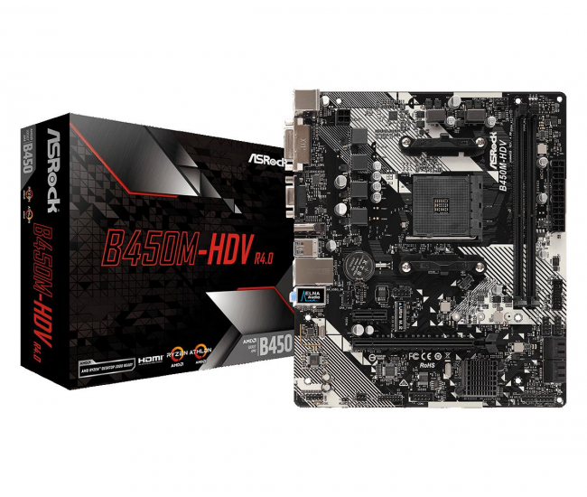 Placa de baza ASRock B450M-HDV R4.0, Socket AM4