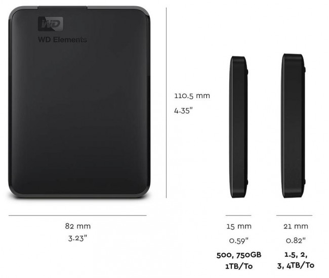 HDD extern WD Elements Portable, 4TB, negru, USB 3.0