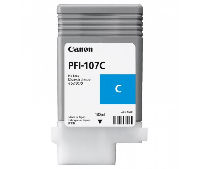 Cartus cerneala Canon PFI-107C, cyan, capacitate 130ml, pentru Canon iPF680/685,