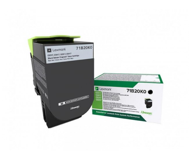 Toner Lexmark 71B20K0, black ,return program ,3k,CX317DN/417DE/517DE/ CS317DN/417DN/517DE