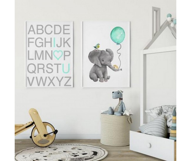 Set 2 tablouri decorative Elefant