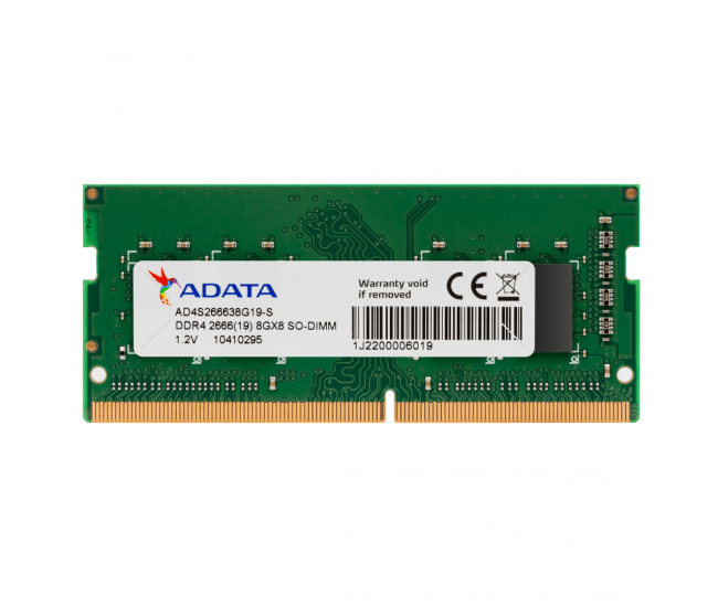 Memorie RAM notebook ADATA, SO-DIMM, DDR4, 8GB, CL19, 2666Mhz