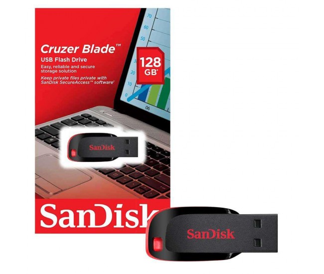 Memorie USB Flash Drive SanDisk Cruzer Blade, 128GB, USB 2.0