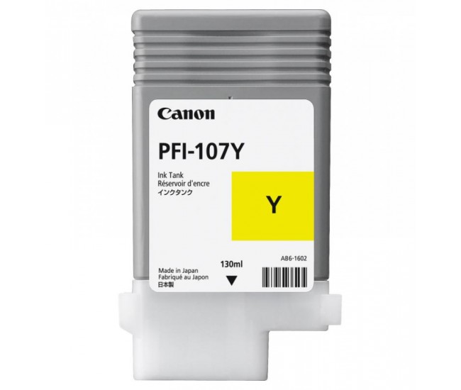 Cartus cerneala Canon PFI-107Y, yellow, capacitate 130ml, pentru Canon iPF680/685,