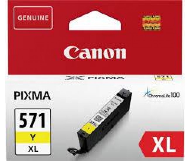 Cartus cerneala Canon CLI-571XL, yellow, capacitate 11ml, pentru Canon Pixma