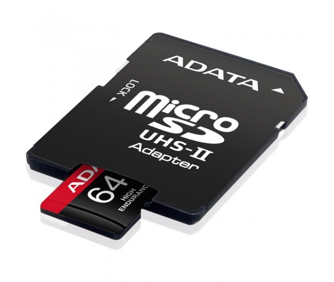 Card de Memorie MicroSD ADATA, 64GB, Adaptor SD, Class 10