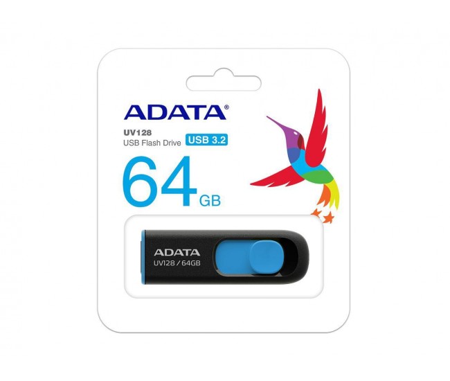 Memorie USB Flash Drive Adata AUV128-64G-RBE, 64GB, USB 3.2, negru