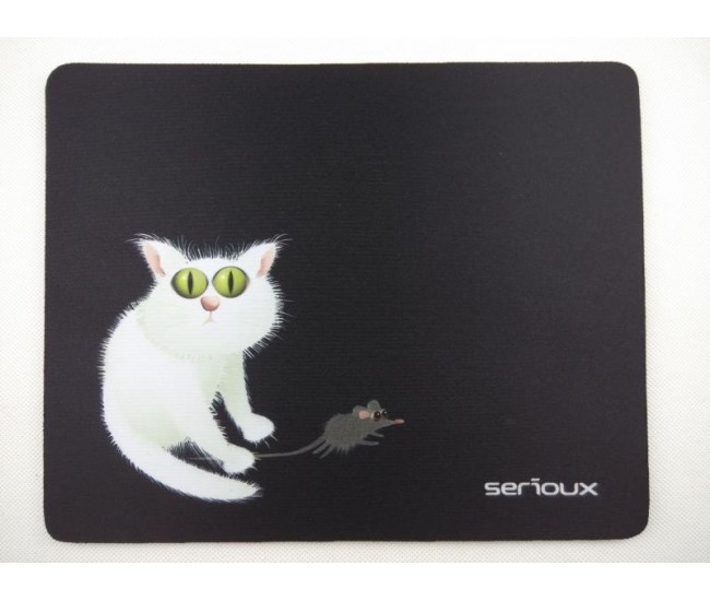 Mouse pad Serioux, model Cat and mice, MSP02, suprafata textila,