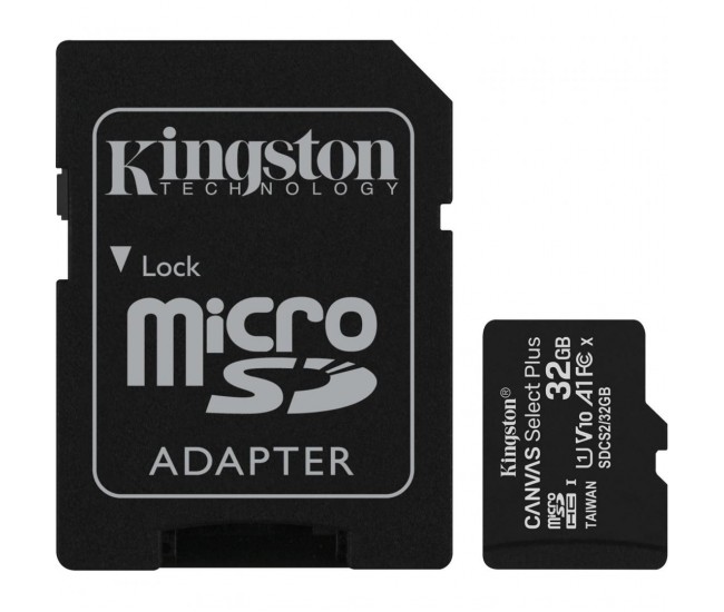 Card de Memorie MicroSD Kingston Select Plus, 32GB, Adaptor SD,