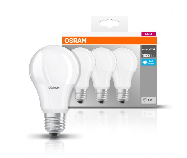 Set 3 becuri Led Osram, E27, 10,5W, 1055 lumeni, lumina