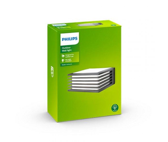 Aplica exterior Philips Shades, E27, 1x42W, IP44, aluminiu, Antracit