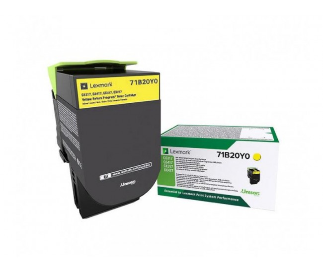 Toner Lexmark 71B20Y0, yellow ,return program ,2.3k,CX317DN/417DE, CS317DN/417DN/