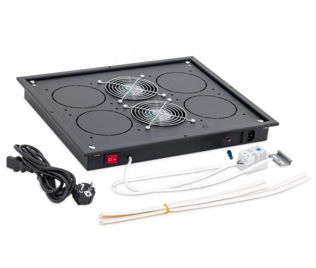 Panou ventilatie Triton pentru rack de podea 19", 2 ventilatoare