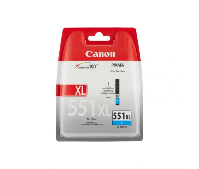 Cartus cerneala Canon CLI-551XL, cyan, capacitate 11ml, pentru Canon Pixma