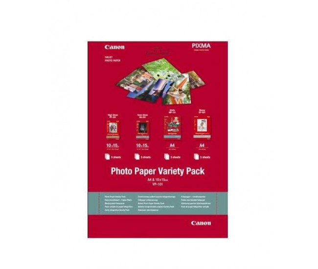 Hartie foto Canon VP-101S Variety Pack, dimensiune 10x15cm, greutate 200g/m2,