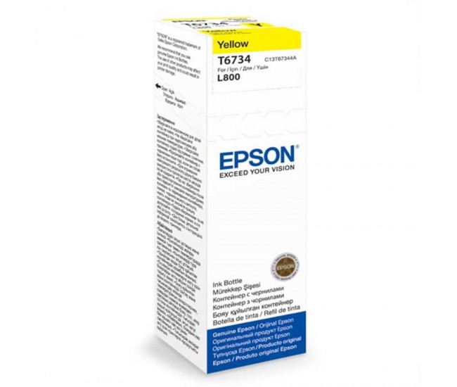 Cartus cerneala Epson T6734, yellow, capacitate 70ml, pentru Epson L800