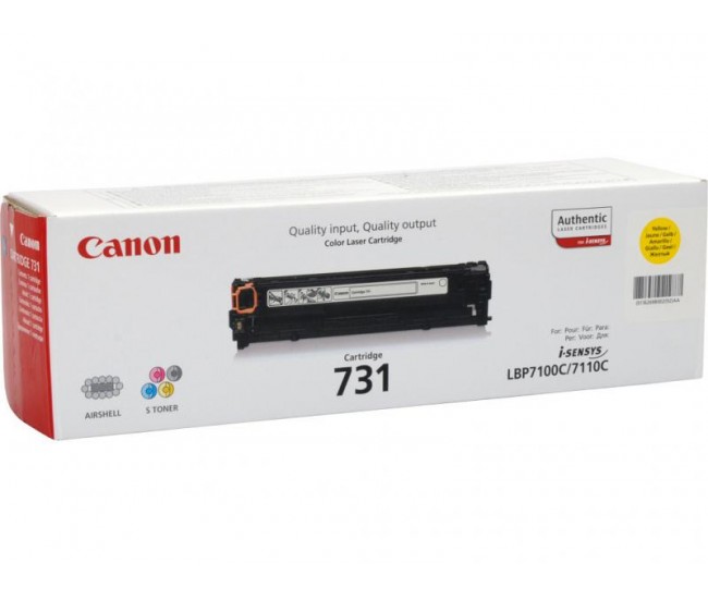 Toner Canon CRG731Y, yellow, capacitate 1500 pagini, pentru LBP7100C, LBP7110C