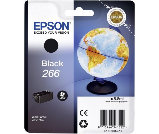 Cartus cerneala Epson 266 black, singlepack,pentru WorkForce WF-100W.