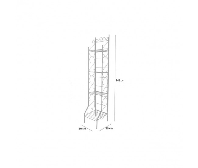 Suport metalic pentru flori 4 polite 30x29x148 cm