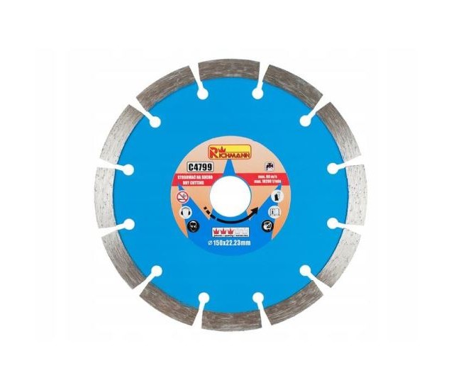 Disc diamantat segmentat, beton, taiere uscata,150 mm/22.23 mm, Richmann 