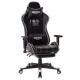 Scaun de gaming, cu suport de picioare, negru-alb, Infini no.16 