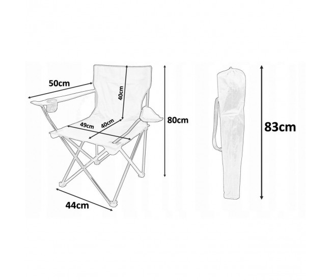 Scaun pliabil gradina, camping, pescuit, rosu, max 120 kg, 50x50x80 cm