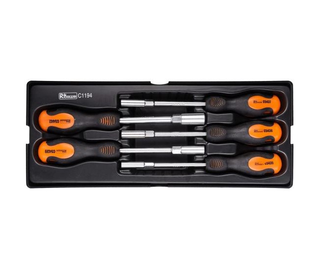 Set surubelnite cu cap tubular, sertar TIP A (385x150 mm) pentru dulap mobil, 6-13 mm, 5 buc, RICHMANN