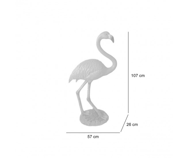 Decoratiune gradina, polirasina, flamingo, 57x26x107 cm