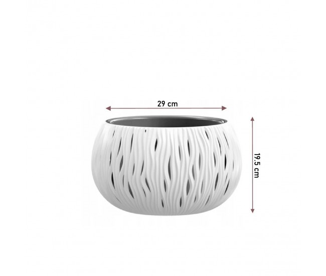 Ghiveci decorativ de flori, rotund, antracit, 29x19.5 cm, Sandy Bowl